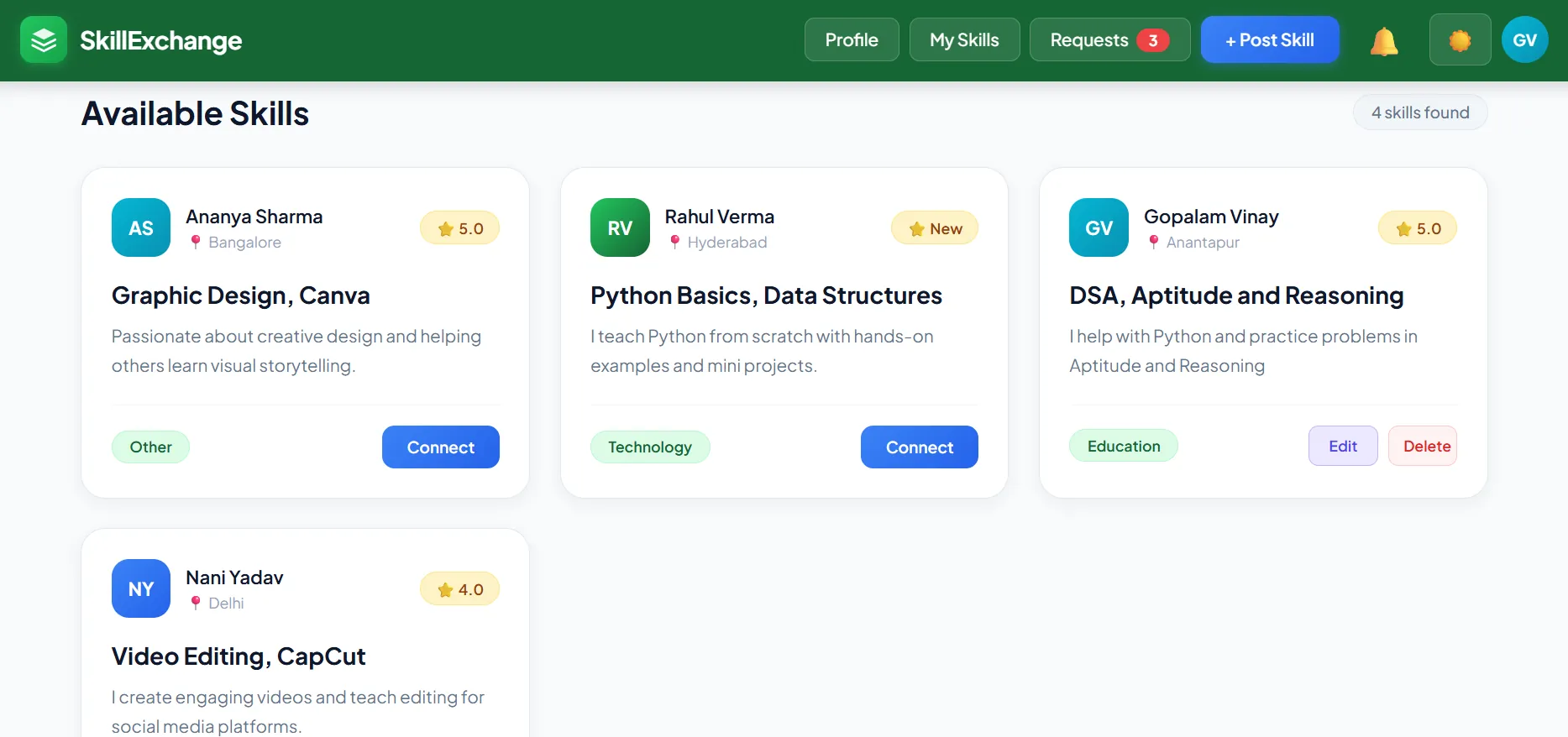 Skill Exchange Platform - Full Project Preview